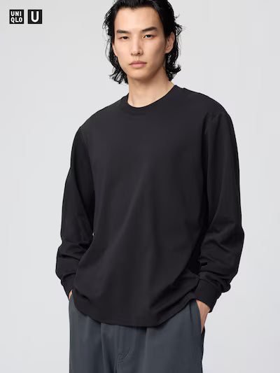 UNISEX AIRism Cotton Long Sleeve Crew Neck T-Shirt (#10)