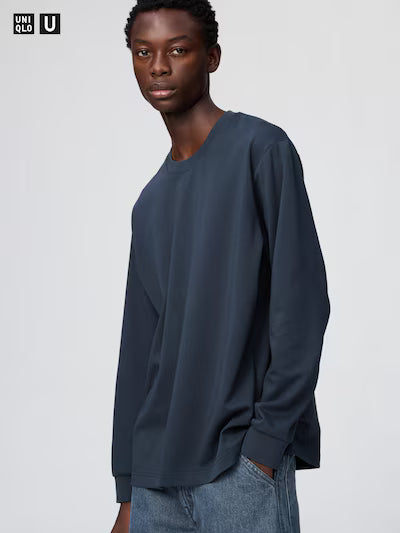 UNISEX AIRism Cotton Long Sleeve Crew Neck T-Shirt (#10)