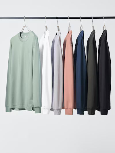 UNISEX AIRism Cotton Long Sleeve Crew Neck T-Shirt (#10)