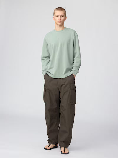 UNISEX AIRism Cotton Long Sleeve Crew Neck T-Shirt (#10)