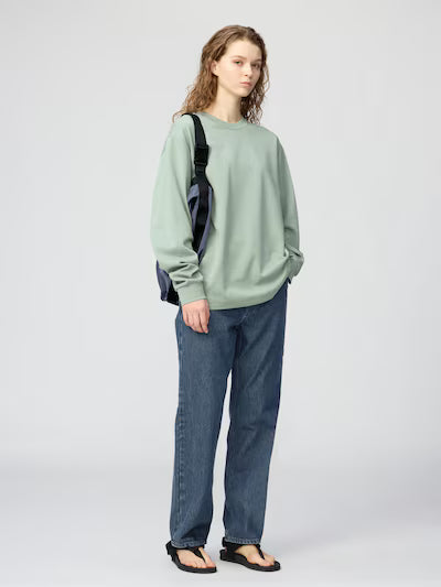 UNISEX AIRism Cotton Long Sleeve Crew Neck T-Shirt (#10)
