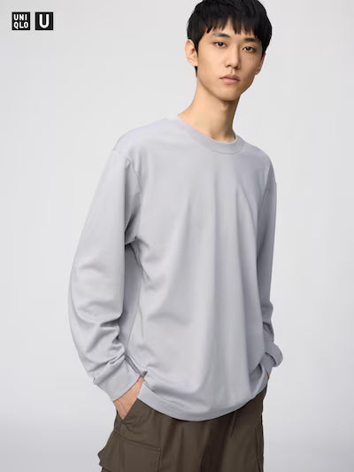 UNISEX AIRism Cotton Long Sleeve Crew Neck T-Shirt (#10)