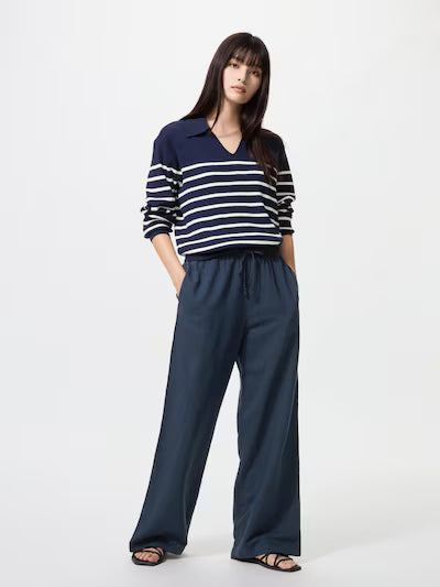 Linen Blend Easy Pants (#03)