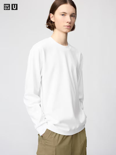 UNISEX AIRism Cotton Long Sleeve Crew Neck T-Shirt (#10)